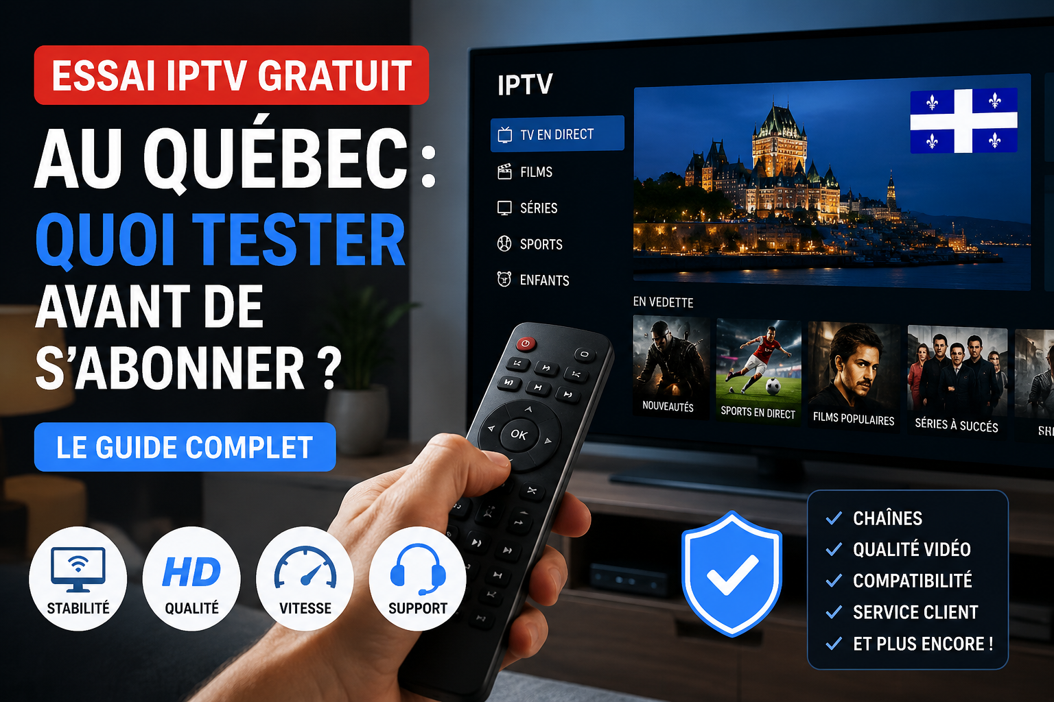essai IPTV gratuit au Quebec