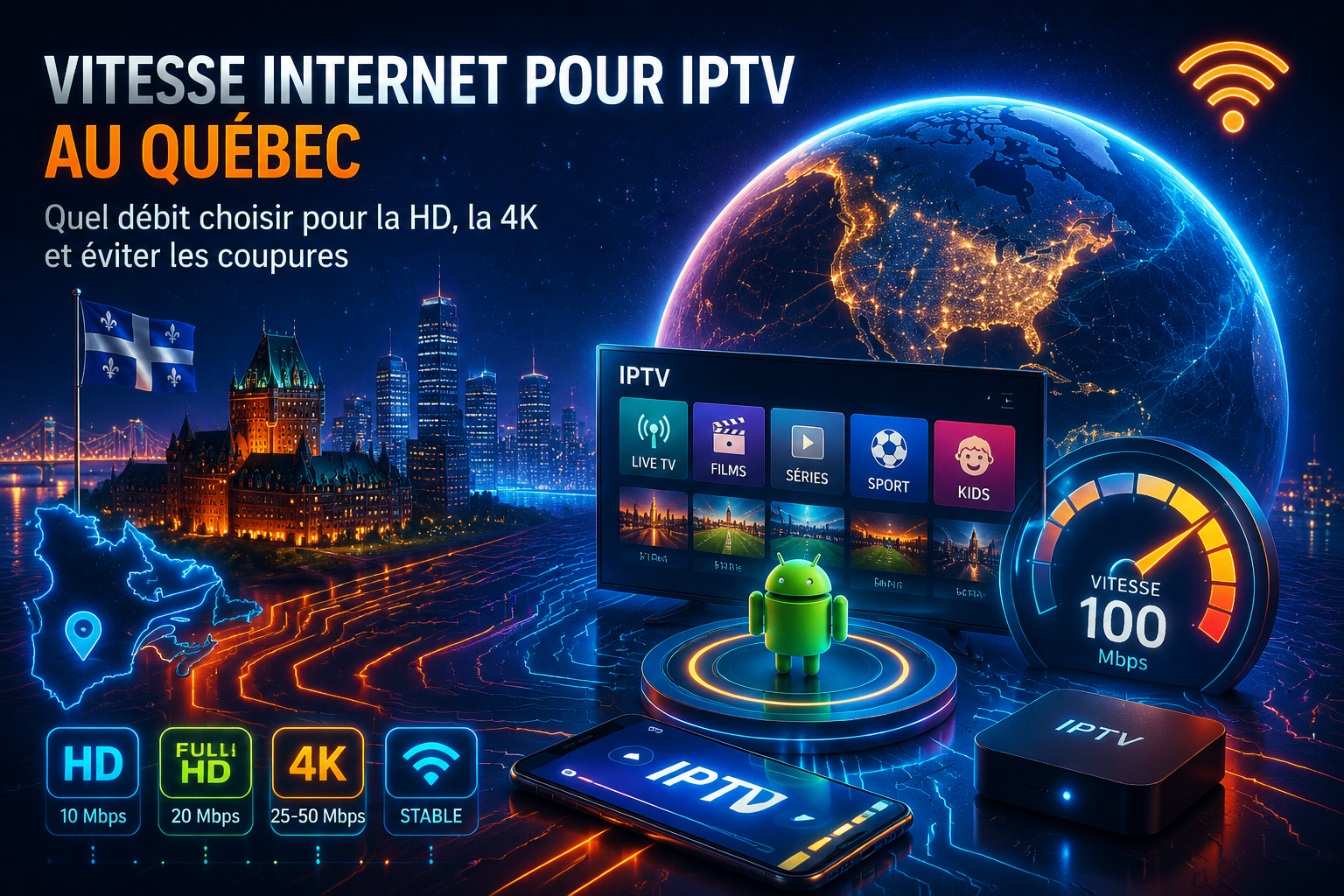 Vitesse Internet pour IPTV au Québec